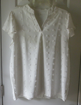 Fantaslook Blouses Dressy V Neck Ruffle Sleeve White Women's Size XL | eBay