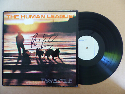 HUMAN LEAGUE Philip Oakey signed Autogramm ''TRAVELOGUE'' Vinyl Schallplatte LP
