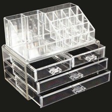Acrylic Clear 4 Drawers Cosmetic Organizer Makeup Storage Case Display Box