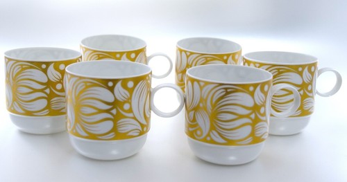 Rosenthal Duo Fantastic 6 Kaffeetassen ohne Untertassen H. 7 cm