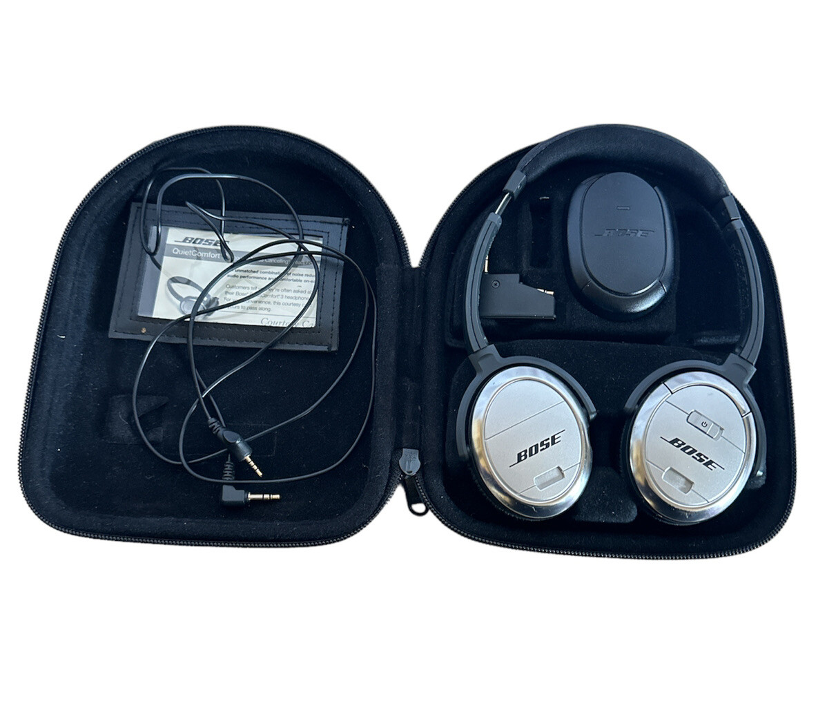 Bose QC3 Noise Cancel Headphones, Case, Battery & Charger, Cable-image