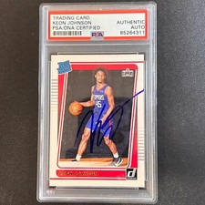 2021-22 Panini Donruss #242 Keon Johnson Signed Card AUTO PSA Slabbed Clippers