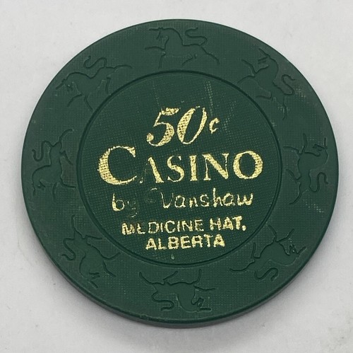 Casino por Vanshaw $0.50 Chip - Sombrero de Medicina Alberta Canadá Molde Unicornio Verde - Imagen 2 de 4