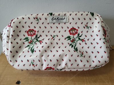 Cath Kidson London Pink Rose Print Makeup Cosmetic Travel Bag Zip