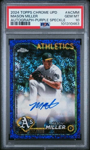 2024 Topps Chrome Update Series - Autographs Purple Speckle Refractor #AC-MM Mason Miller /299 (AU)
