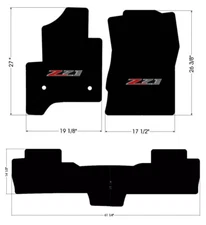 New! 2014-2018 Chevy Silverado Floor Mats Black Carpet Embroidered Z71 Logo 3pc 