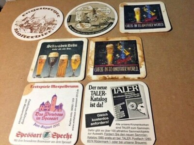 Mixed Lot of 6 German Beer Bierdeckel Coasters Germany MAKE OFFER ON ALL $O S&H