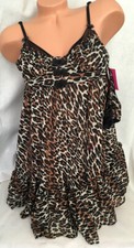 NWT Betsey Johnson Intimates sz S Leopard Babydoll  Gstring/thong set Nightgown