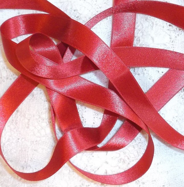 Vintage double sided SATIN Scarlett RED ribbon 5/8 wide SOLD by the 5 YARD lot! eBay