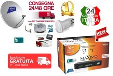 KIT SATELLITE:PARABOLA 60 CM+LNB 2 USCITE+ACCESSORI+DECODER TIVU'SAT+SMART CARD
