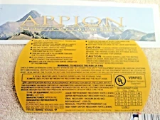 Appion, G5, Refrigerant Recovery Unit, SIDE PANEL WARNING STICKER, PART# LB1201