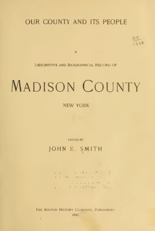 1899 History & Genealogy Madison County New York NY eBay