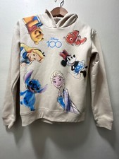 Disney 100 Kids Hoodie Pullover Minnie Mouse Pooh Alice Stitch Elsa Nemo NWT