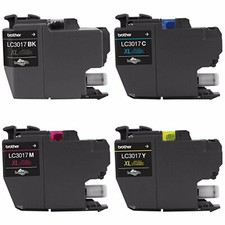 Genuine Brother LC3017 LC-3017 BK/C/M/Y High Yield Color Ink 4-Pack