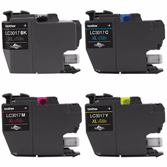 Genuine Brother Lc3017 XL High Yield Ink Cartridge 4pack Bk/c/m/y for