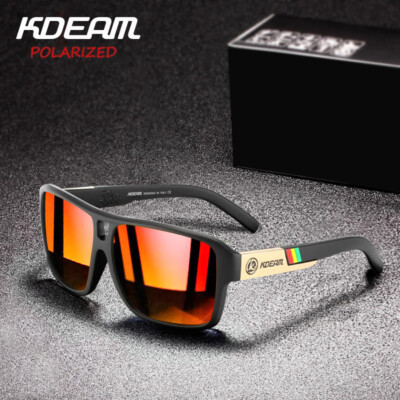 KDEAM Square Polarized Sport Sunglasses Mens Women Fishing Driving Glasses UV400