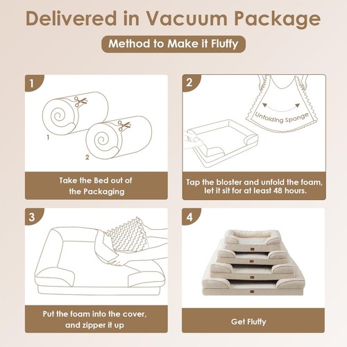 Cama ortopédica de espuma viscoelástica para perros sofá impermeable para perros - Imagen 8 de 9