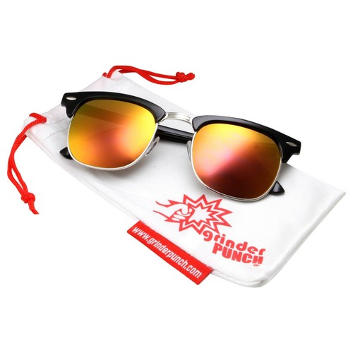 Gafas de sol GrinderPUNCH Inspiradas en Diseñador Clásicas Medio Marco con Cuernos Borde - Imagen 14 de 24
