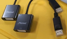 DP, DisplayPort to DVI Adapter, Gold-Plated Display Port to DVI-D - Moread. NEW