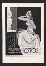 publicité 1943 mode lingerie KESTOS dessin femme pin up dos montres Uti