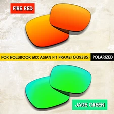 Fire Red & Green POLARIZED Replacement Lenses for Oakley Holbrook OO9385, 1.5MM