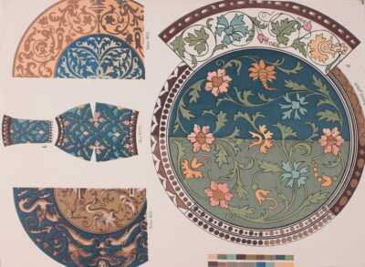 Sheet from a sample book for porcelain decorations around 1890