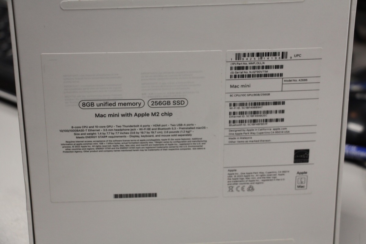 Apple Mac Mini M2 | 256GB SSD | 8GB RAM | Silver | Mac OS X Apple Mac Mini M2 | 256GB SSD | 8GB RAM | Silver | Mac OS X