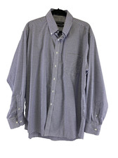 Forsyth Of Canada Non Iron Button Down Blue Purple Plaid Shirt Cotton Men 17 1/2