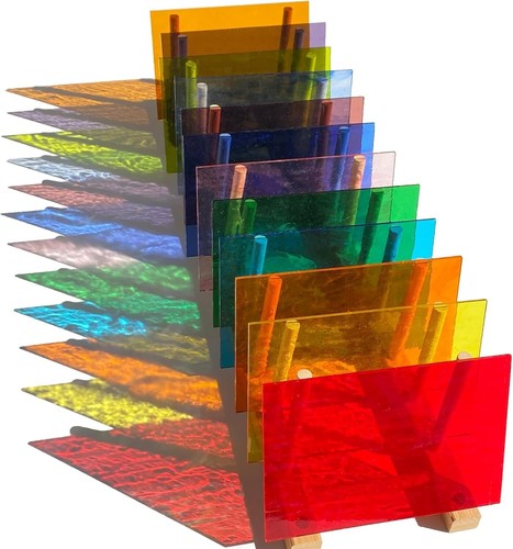 12 Blatt Transparent Buntglas Verschiedene Packungen: 4 x 6 Zoll Kathedrale Kunst Fliesen - Bild 1 von 6