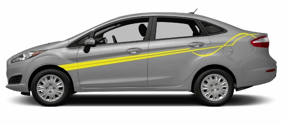 Fiesta Swirl 3M 乙烯基贴纸图形贴花条纹 2015 年福特嘉年华汽车 — 第 3/4 张图片