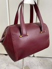 Must de Cartier Bordeaux Mini Boston Bag Handbag Gold Zip Logo Leather Authentic