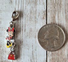 Disney Minnie Mouse W/ Purse Add Clip On Charm Bracelet