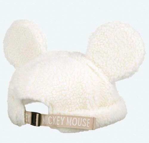 Tokyo Disney Resort Ears Mickey limited Fluffy boa Winter white Boa Cap Hat - Picture 5 of 5