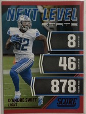 2021 Score Football D’Andre Swift Next Level Stats Red Insert Card #NL21 Lions