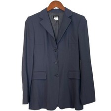 J. Crew 100 Wool Gray Three Button Blazer Womens Size 6 Lightweight Office