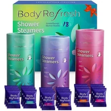 BodyRefresh Shower Steamers Aromatherapy 18 Pack Shower Bombs with Essential Oil