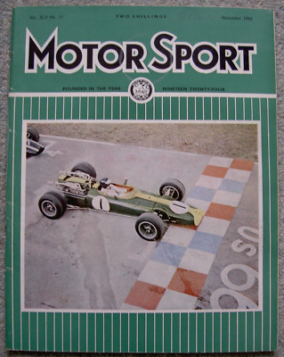 Motor Sport (Nov 1966) US Grand Prix, Jaguar S-Type, 1938 Packard, Peugeot 204