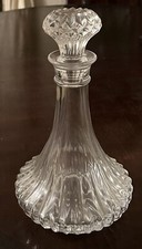 Vintage Cut Glass ships Decanter Collectors 