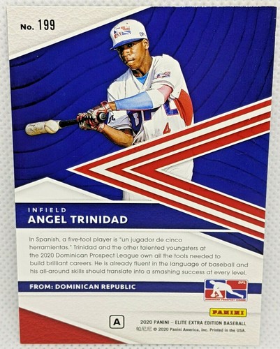 ANGEL TRINIDAD 2020 Elite Extra PRIME NUMBERS A 113/150 DOMINICAN PROSPECT - Picture 3 of 6