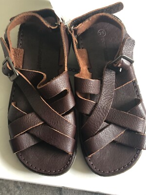 DOLCE & GABBANA BROWN LEATHER SANDALS SIZE 29 12 $290 BNIB
