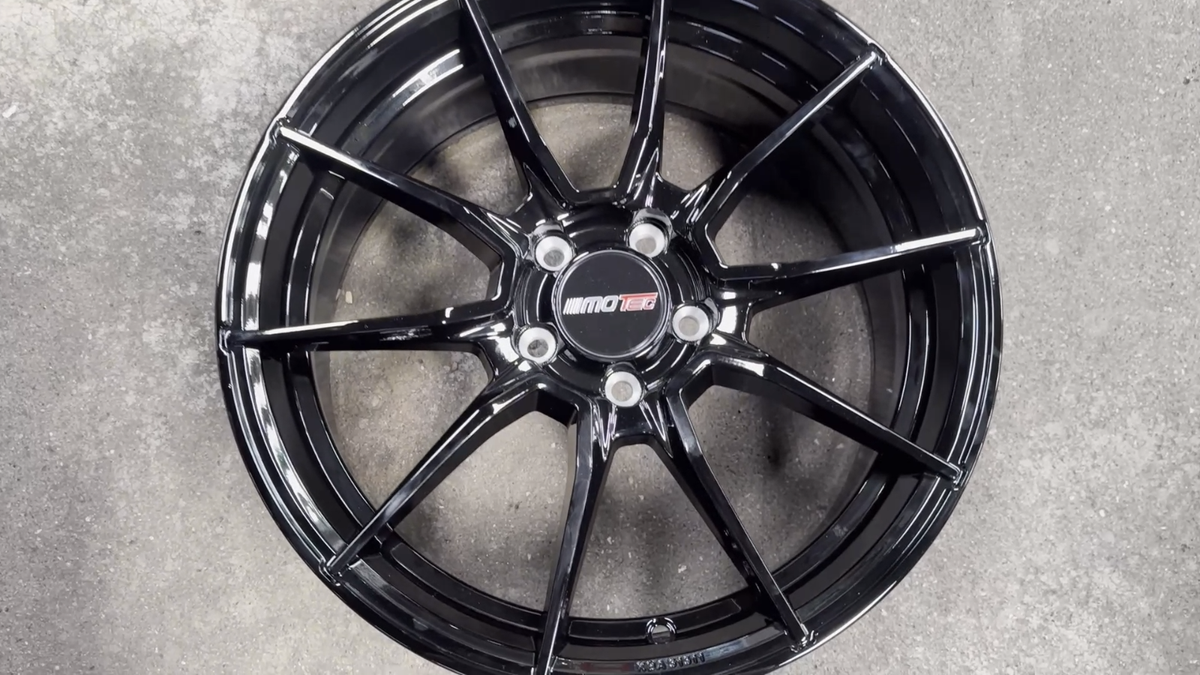 18x8J 5x112 Motec Ultralight MCR2 10 Spoke Wheel | Black | 45