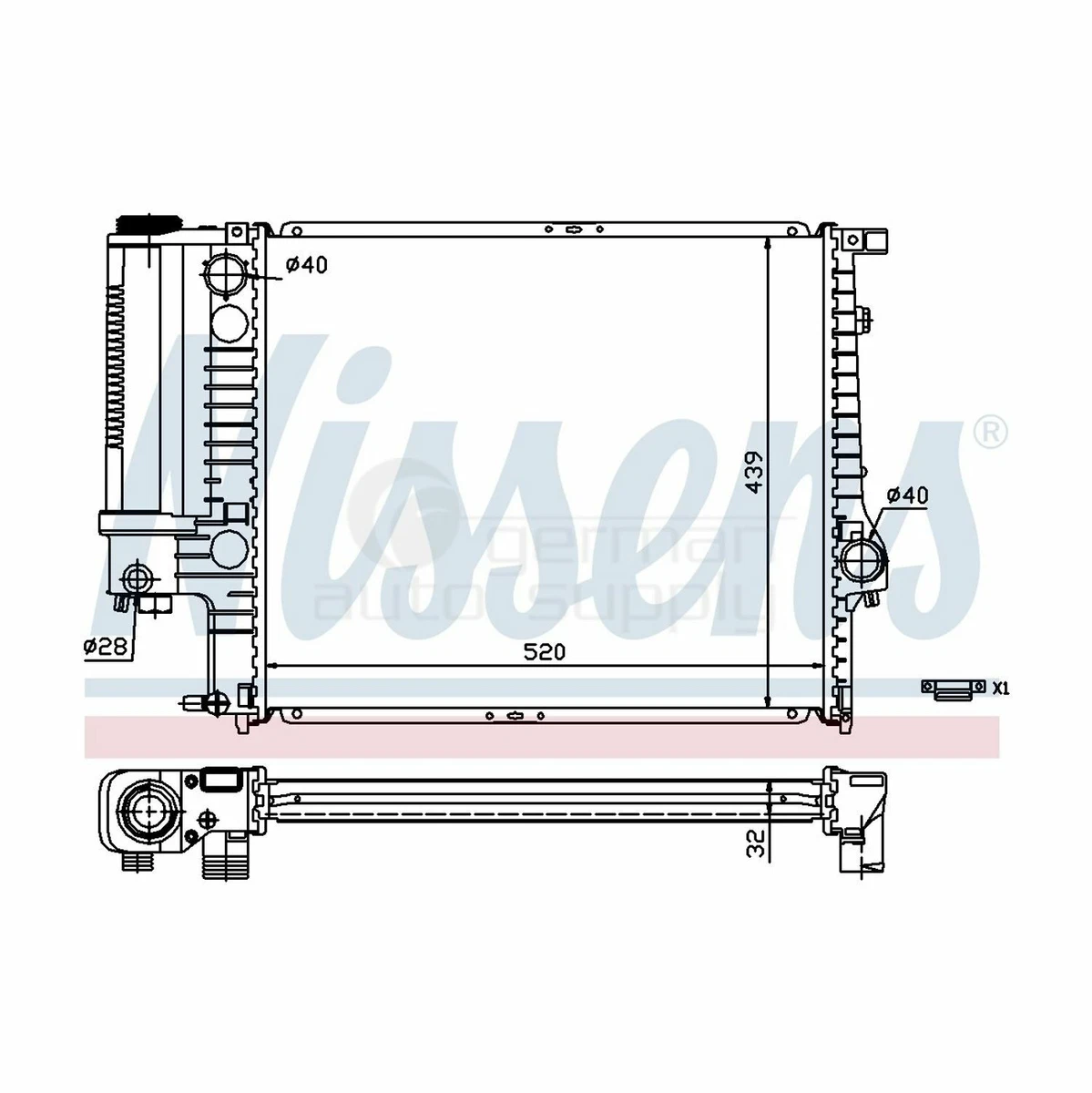 Nissens Radiator Front 60743A 1247376 for BMW | eBay