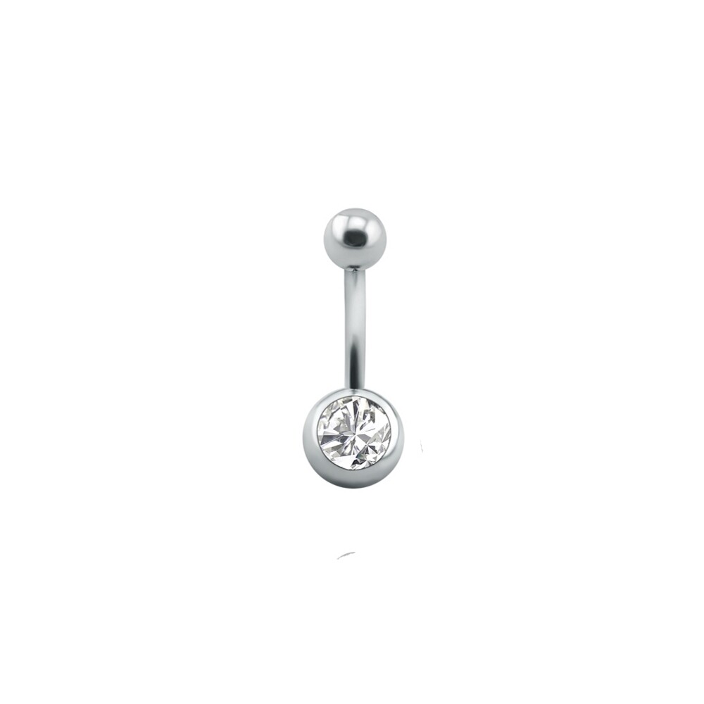 CVNRCLP Bauchnabel Piercing - Transparenter Bauchstab Mit Kristall, Chirurgenstahl
