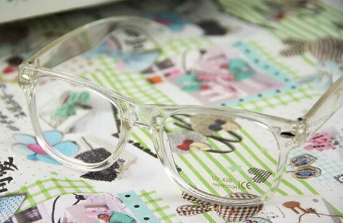 Men's Women VINTAGE RETRO Style Clear Lens EYE GLASSES Transparent Crystal Frame - Picture 11 of 12