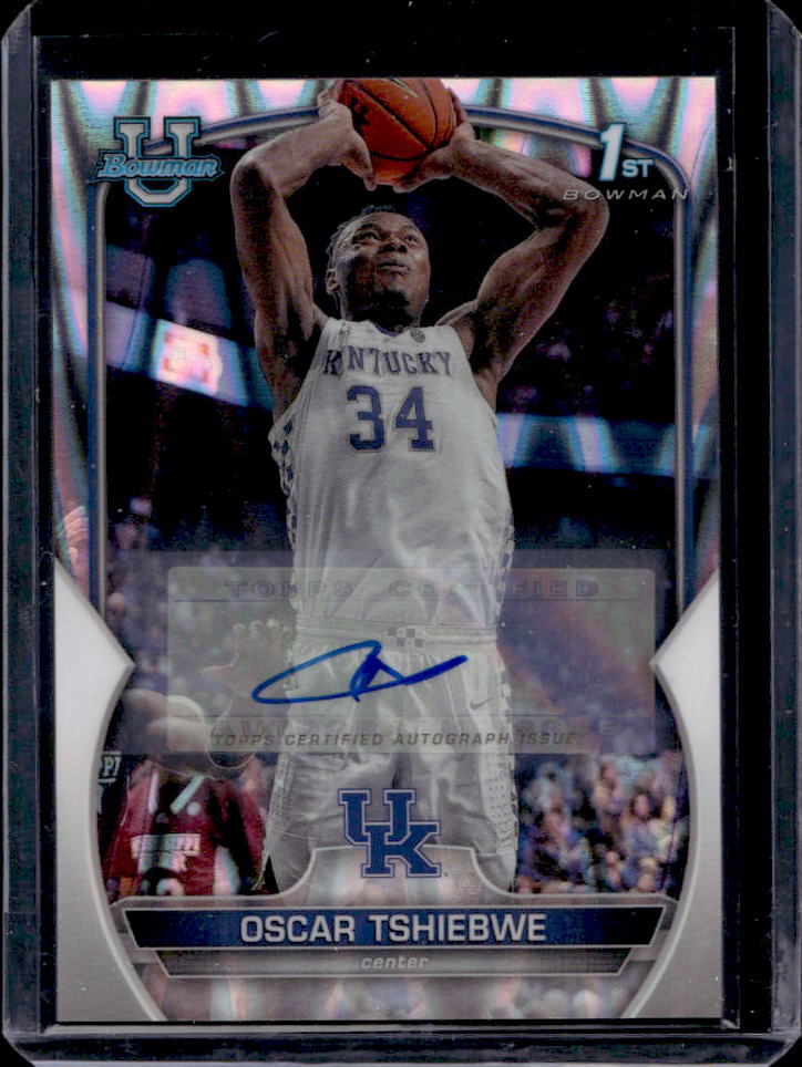 2022-23 Bowman Chrome U Oscar Tshiebwe RayWave Refractor 1st Auto #179/199