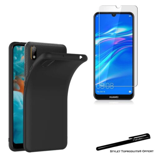 Black Protective Case + 2.5D Tempered Glass for Huawei Y5 2019 - Picture 1 of 9