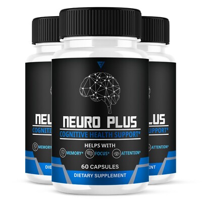 (3 Pack) Neuro Plus Capsules for Mental Clarity, Neuro Plus Pills (180 Capsules)
