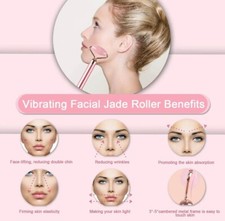 2 in 1 Electric Jade Roller Rose Quartz Face Massager Anti Aging Vibrating Rolle