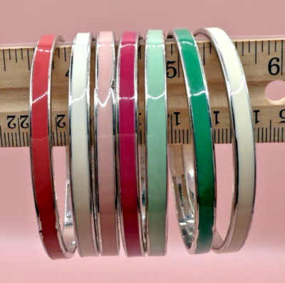 Gymboree Little Girls Bangles Bracelet Set Silver Multi Color Costume Jewelry