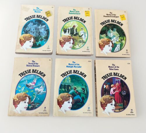 Lot of 6 Trixie Belden Mystery Paperback Books - Books 1, 17, 18, 19, 29, 30